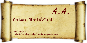 Anton Abelárd névjegykártya
